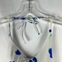 ONIA White Ginny Blue Floral Tie Strap Open Back One Piece Swimsuit Small S Photo 4