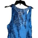 One World  Women Dress Midi Tie Dye Ruffle U-Neck Sleeveless Racerback Blue Large Photo 9