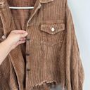 Altar'd State Altar’d State Brienne Corduroy Shacket Orange Brown Size Small Raw Hem Denim Photo 4