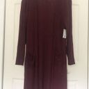 Nine West NWT  Wine Red Long Thin Open Front Cardigan Sweater Duster Size Large Photo 1