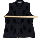 Belle Pointe Womens‎ Vest Sweater Large Black Beads Hearts Contrast Trim Knit Photo 6