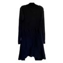 CAbi  Women's Black Ribbed Waterfall Open Front Knit Longline Cardigan L Photo 2