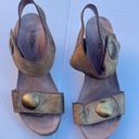 The Great Gold Taos Sandals Wedges Carousel 39 Adjustable Hook & Loop!! Photo 2