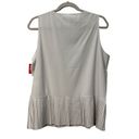 Spanx  Yes Pleats Tank Top Large In White Cloud Sleeveless Crew Neck Photo 3