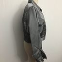 Cache Vintage  Denim Style Nylon Jacket Silver MED Photo 7