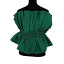 Majorelle  Revolve Women’s Lined Ruffled Smocked Waist Strapless Blouse Green Lar Photo 1