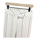 Bebe  Pants Womens 2 Ivory Striped Wide Leg Flat Front Tapered Trousers Career Photo 3