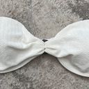 Abercrombie & Fitch White Texture Cinched O Ring Swim Bandeau Bikini Top NEW Photo 1