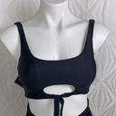 Zaful | Scooped Keyhole Tied  Knot Black Bikini High Waisted Bikini NWT Photo 1