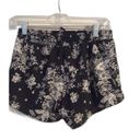 Full Tilt Black Floral Faux Wrap Look Shorts Cute Size Small S Photo 0