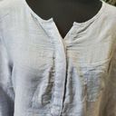 Just living  Women's Solid Gray Polyester Henley Neck Long Sleeve Casual Shirt S Photo 4