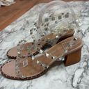 Sincerely Jules  Venus Studded Silver Open Toe Heels Sandals size 8 Photo 0