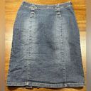 J.Jill  Size 6 Blue Denim Pencil Knee Length Skirt Photo 0