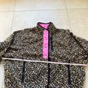 American Eagle  Outfitters Leopard Print Neon Pink Fleece Bomber Jacket Size M Photo 10