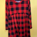 Harper Haptics By‎ Holly  Red Black Buffalo Plaid Babydoll Dress Women’s Size S Photo 2