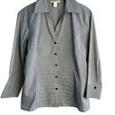 Dress Barn  Long Sleeve Ribbed‎ Front Button Up Shirt Size Large Photo 0