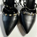 Wild Diva Lounge Studded Black Strappy Heels size 10 Brand New Photo 1