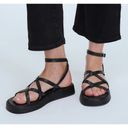 Madewell NEW  The Sabina Flatform Sandal Leather Black Size 9.5 Photo 2