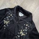 2000s Y2k Black Butterfly‎ Velour Tracksuit Set Womens Size Small Photo 1