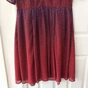 Eshakti  Purple Red Ruffle Ombre Star Print Georgette Midi Dress Missing Belt 1X Photo 11