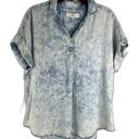 Thread and Supply  Short Sleeve Acid Wash Stonewash Top Women's Size Large Photo 0