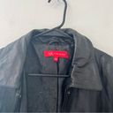 Anne Klein vintage ak  black long leather jacket size large *flawed* Photo 2