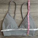 Aerie Bikini Set Triangle Top High Cut Cheeky Bottom Black White Stripe Small Photo 8