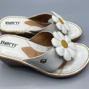 Daisy Born  Shoes Womens 6 Flip Flop Sandals Flower White Yellow Wedge Heel Photo 1
