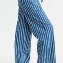 American Eagle  Women's Blue White Striped Wide Leg Paperbag‎ Pants Sz 8 NWOT Photo 2