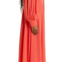 Kimberly  Goldson Lesli Clip Dot Long Sleeve Maxi Dress Women's Small Coral NWT Photo 10