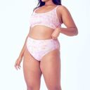 Cotton On  curve shirred cropped bralette bikini top dye scattered pink size 14 Photo 1