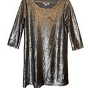 BB Dakota  Sequin Dress Silver Mini Shift Metallic Party Disco NEW, size Small Photo 4