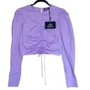 The Moon NWT  Collection Lilac Ruched Front Cotton Crop Top Small Photo 0
