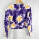 Kappa  Authentic Galz Cropped Sweatshirt Size Small Cream Brandy Violet Photo 1