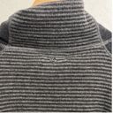 prAna  Lucia Knit Sweater Cowl Stripe Pullover Button Large Gray Photo 5