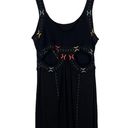 Free People  Black Song of the South Embroidered Mini Bodycon Dress M Photo 4