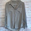 Thread and Supply  small button down casual blouse grey collared neck oversized Photo 0