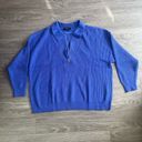 Lane Bryant NWOT  Size 22 / 24 Classic Half-Zip Ribbed Pullover Sweater Blue Photo 4