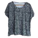 Cathy Daniels  iridescent sequin animal leopard print tee size large Photo 0