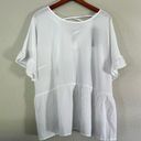 Boohoo 🦋 NWT  White Flowy Short Ruffle Sleeve T-Shirt Blouse Cross Back Size 16 Photo 0