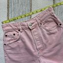 ZARA  Light Pink High Rise Side Slit Button Fly Cut-Off Denim Shorts Women’s 2 Photo 6