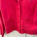 Ralph Lauren Hot Pink Sweatshirt Cardigan with Navy Blue Logo, Size Large Photo 3