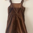 American Eagle Brown Corduroy Overalls Babydoll Mini Dress Size XS Photo 4