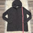 Roxy  ribbed cotton hooded cardigan sweater open front L Photo 6