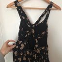 Brandy Melville Black Yellow Sunflower Floral Open Back Cut Out Summer Mini Dress Photo 3