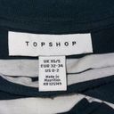 Topshop  Women’s Green / White Stripe Oversized T-Shirt Size Small Photo 2