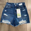 REWASH  Vintage Revival Super High Rise Distressed Boyfriend Blue Jean Shorts 25 Photo 0