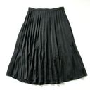 J.Crew NWT  Pleated Midi in Black Satin A-line Flare Skirt 0 $98 Photo 2