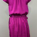 Banana Republic  Pink Silky Cap Sleeve Shirred Waist Side Tie Dress Pockets Sz 4 Photo 1