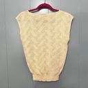 Vintage 70s 80s Keneth Too! Beige Crochet Electric Grandpa Sweater Vest S Photo 4